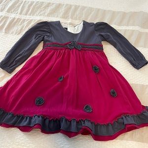 Ruffle dress with rosette details